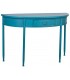 Consola azul de medio punto con un cajón, estilo vintage chic.