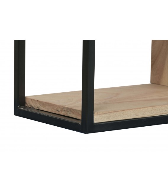 Estantería industrial de teca y metal negro con diseño original. 8