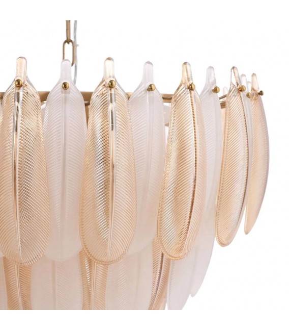 Lámpara XL de techo art decó con 8 luces en cristal y metal. 2