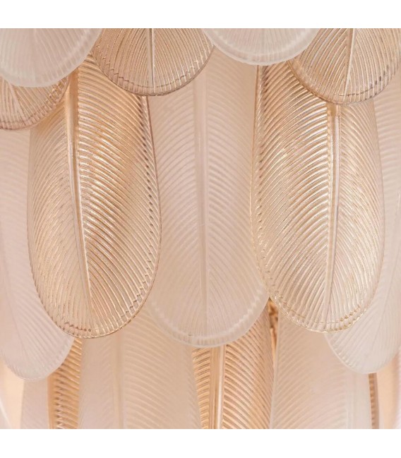 Lámpara XL de techo art decó con 8 luces en cristal y metal. 5