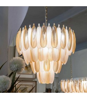 Lámpara XL de techo art decó con 8 luces en cristal y metal.  Mdmhogar