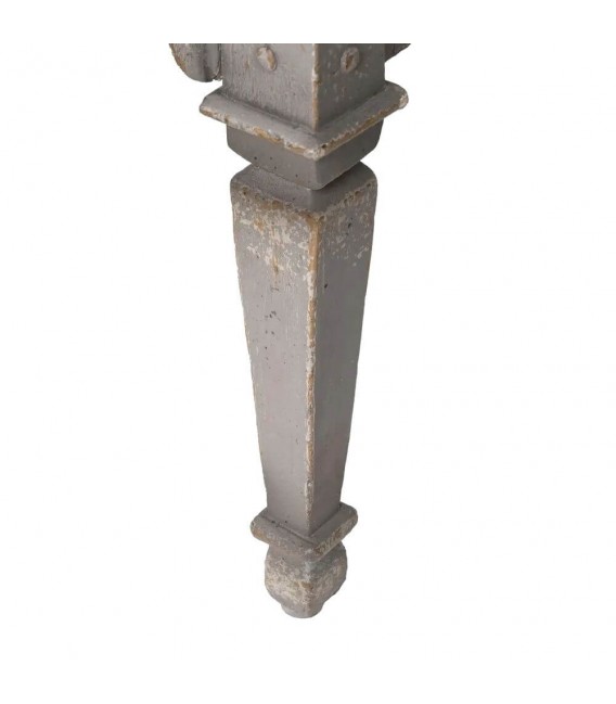 Taquillón clásico madera gris y nogal con relieve elegante. 6