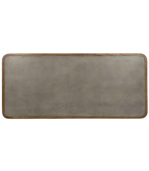 Mesa comedor XL madera nogal y gris con sobre microcemento. 1