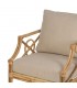 Butaca ratán natural con cojines beige estilo boho artesanal. 4