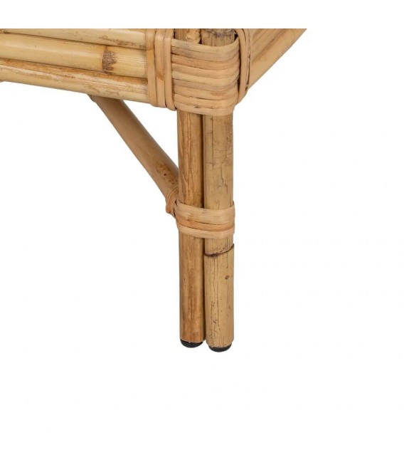 Butaca ratán natural con cojines beige estilo boho artesanal. 8