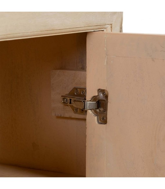 Aparador boho madera crema patinada con cajones y puertas. 6