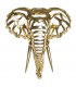 Figura decorativa de pared cabeza elefante en oro art decó.
