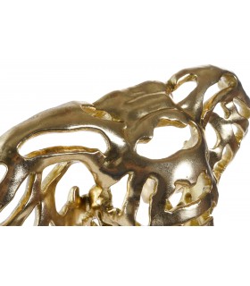 Figura decorativa de pared cabeza elefante en oro art decó. 1