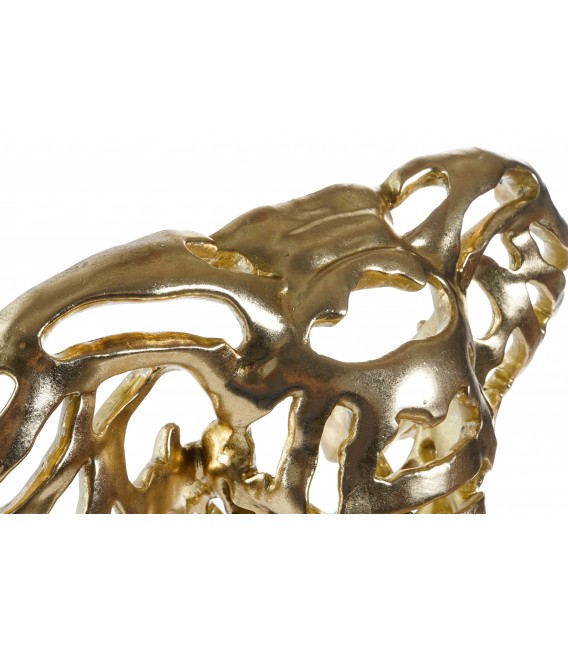 Figura decorativa de pared cabeza elefante en oro art decó. 1