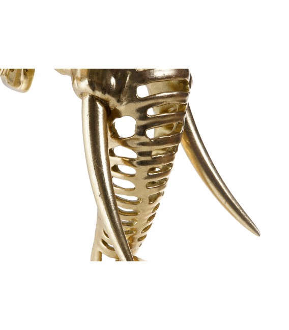 Figura decorativa de pared cabeza elefante en oro art decó. 3