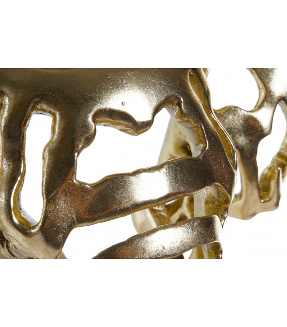 Figura decorativa de pared cabeza elefante en oro art decó. 2