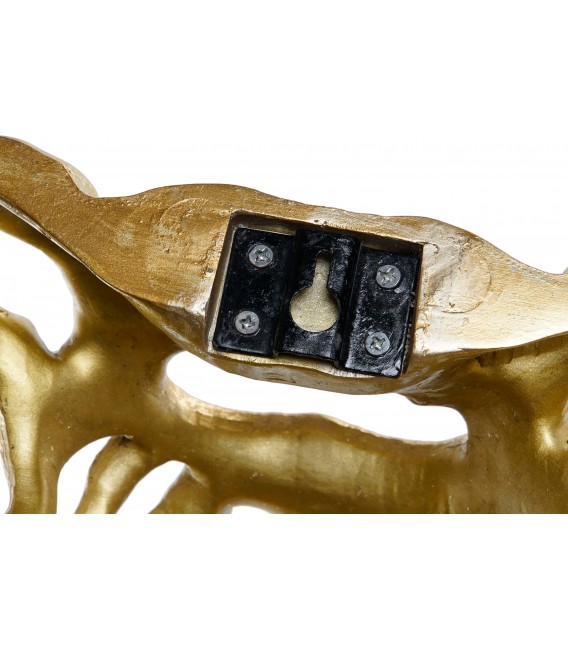 Figura decorativa de pared cabeza elefante en oro art decó. 4