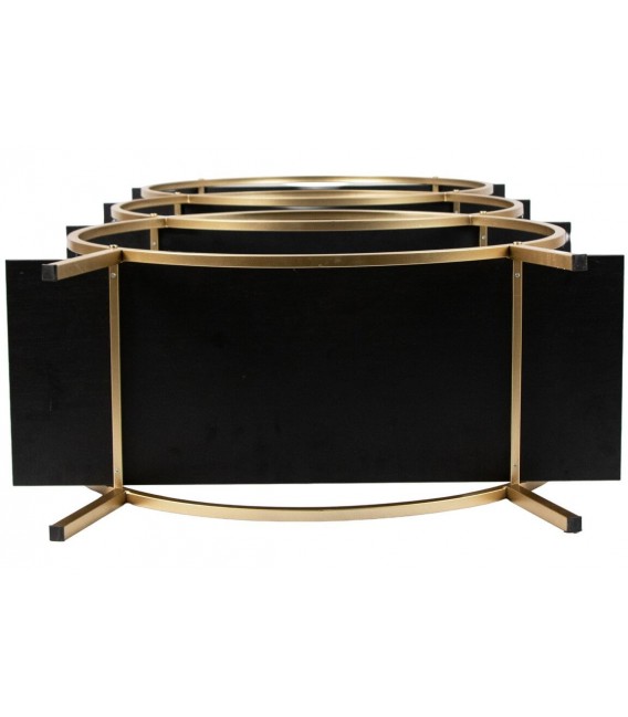 Estantería art decó oro con baldas madera imitación wengué elegante. 3