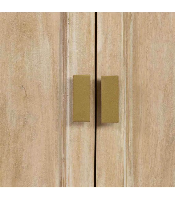 Taquillón boho madera crema patinada con cajones y puertas. 6