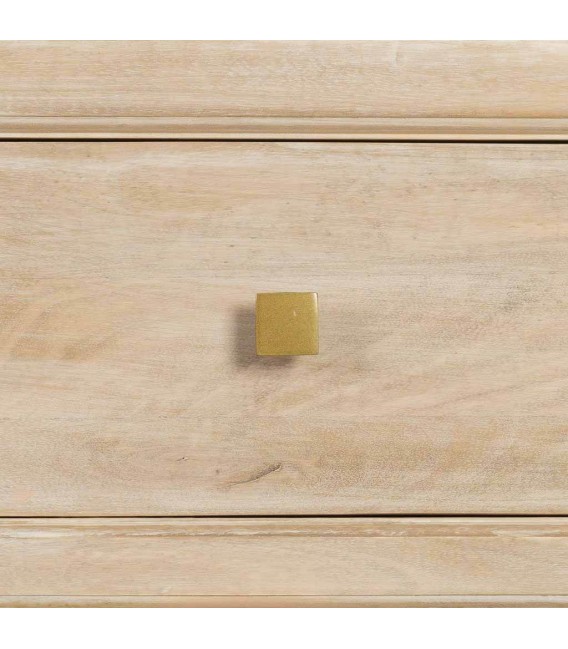 Taquillón boho madera crema patinada con cajones y puertas. 5