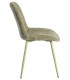 Silla tapizada verde contemporánea con patas metálicas ligeras. 2