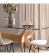 Mesa comedor rectangular madera hevea teñida roble natural y cristal. 3