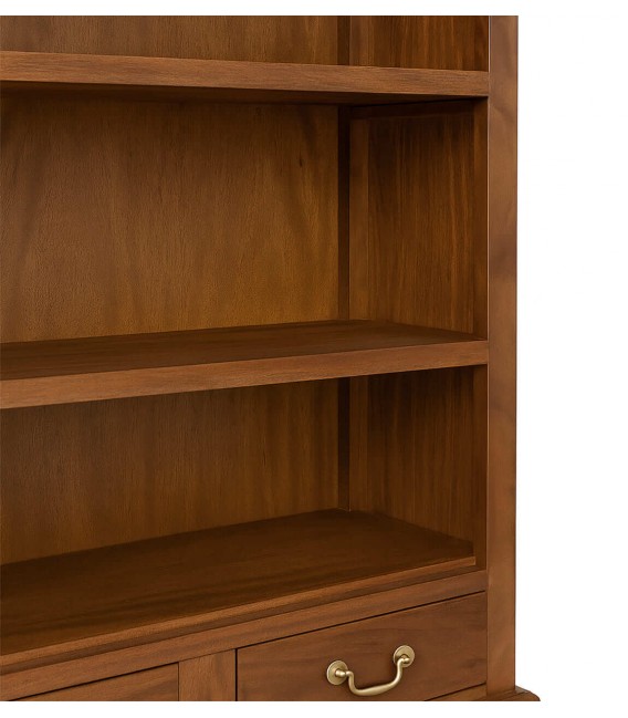 Estantería clásica en caoba maciza con cajón y tiradores oro. 2