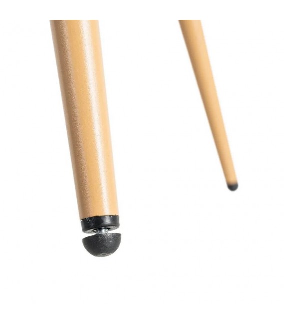 Silla tapizada contemporánea en tejido camel con patas de hierro. 6