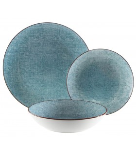 Vajilla porcelana azul baquero contemporánea 18 piezas alegre. 1