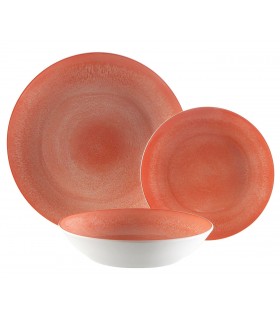 Vajilla porcelana caldero y blanco 18 piezas estilo contemporáneo.