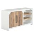 Aparador madera blanca y natural reciclada estilo ibicenco 2 puertas.