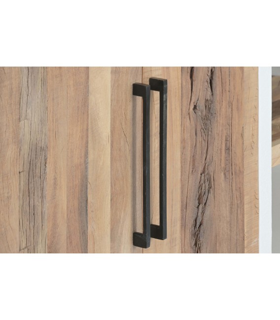 Aparador madera blanca y natural reciclada estilo ibicenco 2 puertas. 7