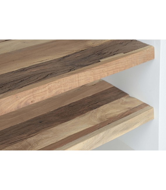 Aparador madera blanca y natural reciclada estilo ibicenco 2 puertas. 8