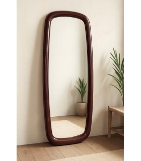 Espejo vestidor rectangular vintage madera DM lacado granate. Mdmhogar