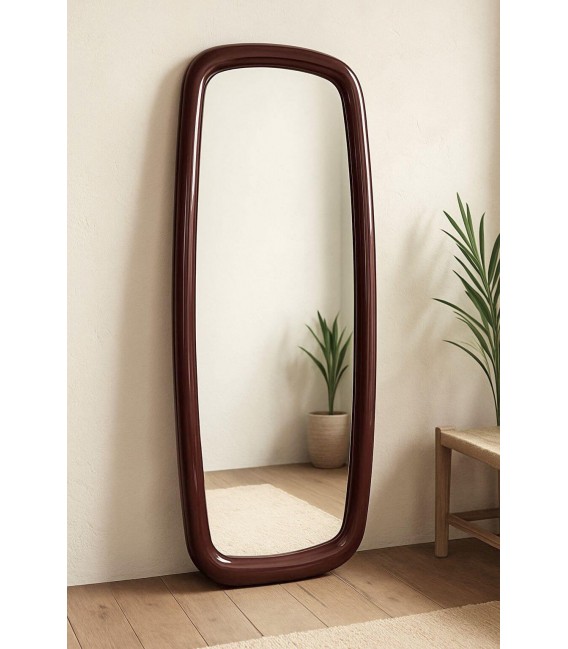 Espejo vestidor rectangular vintage madera DM lacado granate. Mdmhogar