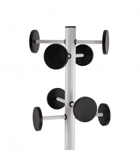 Perchero de pie blanco y negro 8 colgadores bastonero, base de mármol. 1