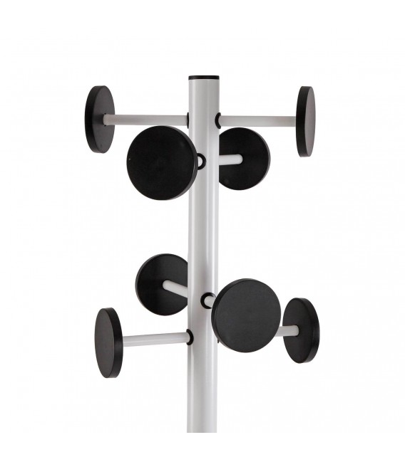 Perchero de pie blanco y negro 8 colgadores bastonero, base de mármol. 1