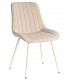 Silla tapizada beige contemporánea con patas metálicas contract.