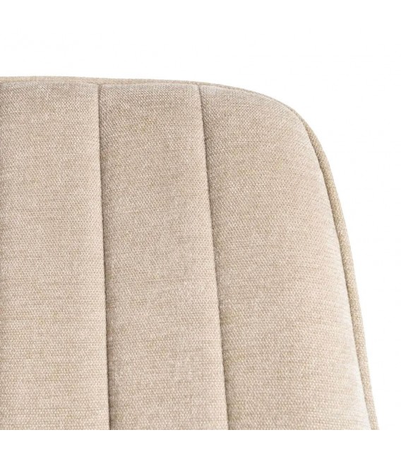 Silla tapizada beige contemporánea con patas metálicas contract. 4