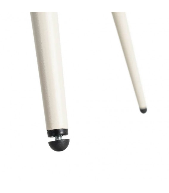 Silla tapizada beige contemporánea con patas metálicas contract. 6