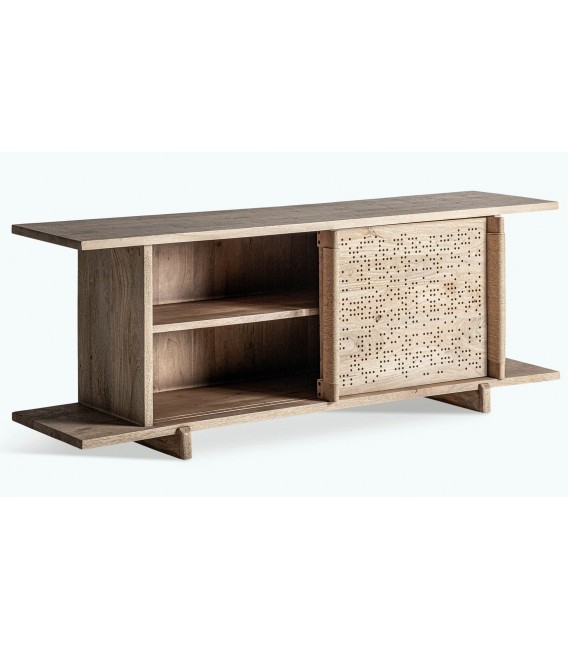 Aparador diseño madera mango y cáñamo natural con correderas. 2