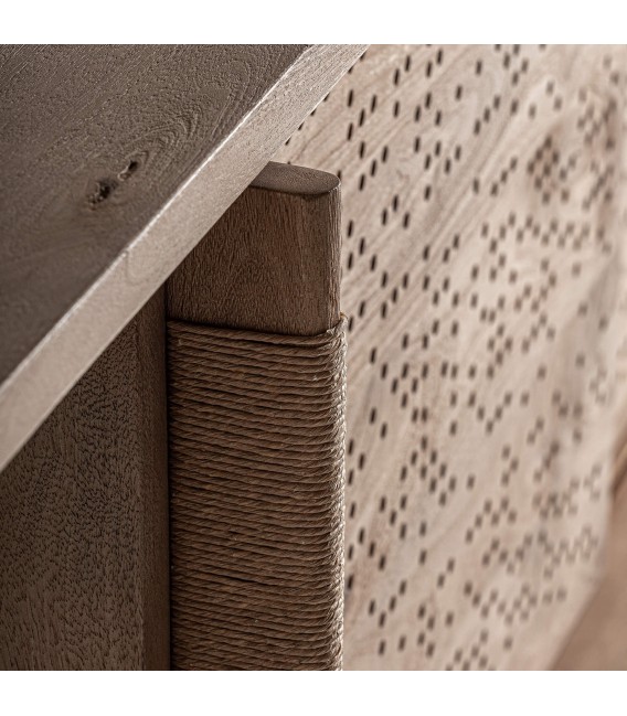 Aparador diseño madera mango y cáñamo natural con correderas. 4