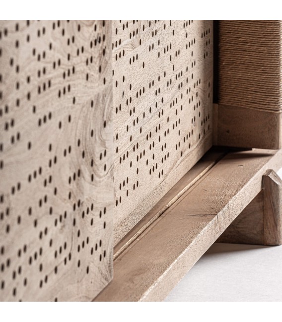 Aparador diseño madera mango y cáñamo natural con correderas. 6