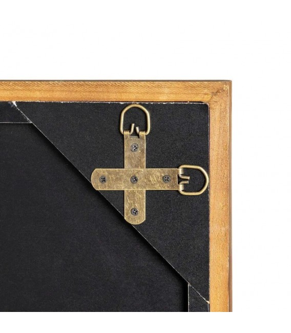 Espejo rectangular boho efecto ventana en madera natural y espejo. 2