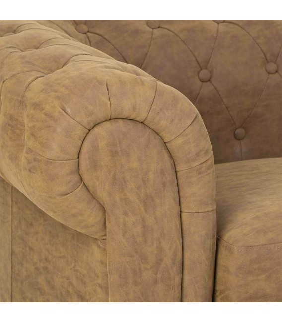 SOFA DE 3 PLAZAS 199 X 82 X 76 CHESTER POLIPIEL CAMEL