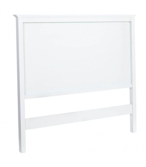 Cabecero provenzal blanco roto en madera de pino tallada clásica. 2