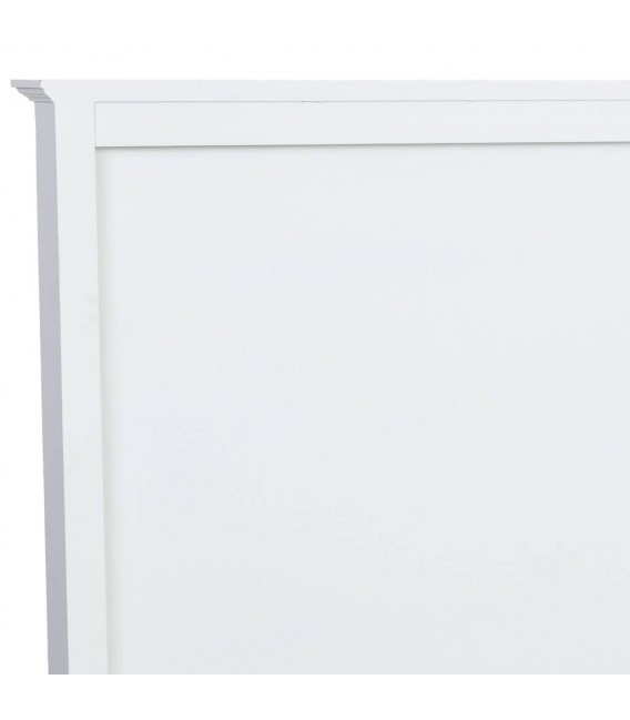 Cabecero provenzal blanco roto en madera de pino tallada clásica. 7