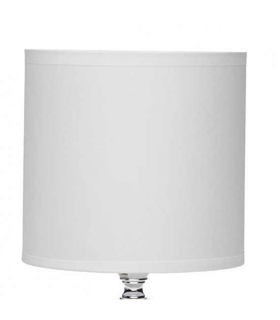 Lámpara sobremesa blanca de cerámica y pantalla textil ovalada 1