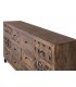 Cómoda étnica XL de madera nogal y metal con 12 cajones únicos. 1