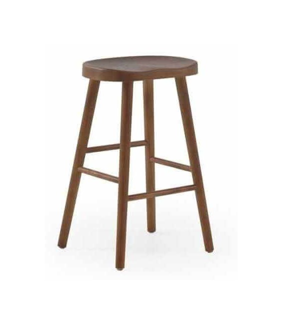 Set 2 taburetes contemporáneos en madera toon color nogal. 1