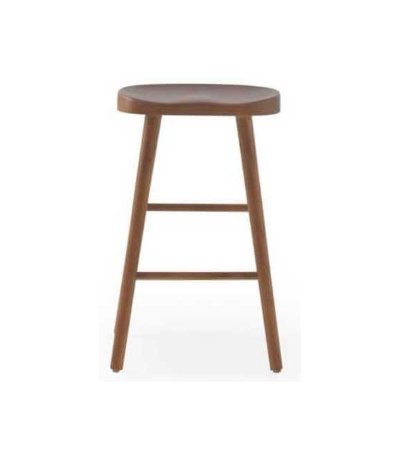 Set 2 taburetes contemporáneos en madera toon color nogal. 2