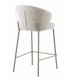 Set 2 taburetes contemporáneos tapizados en tela blanca y metal. 4