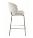 Set 2 taburetes contemporáneos tapizados en tela blanca y metal. 3