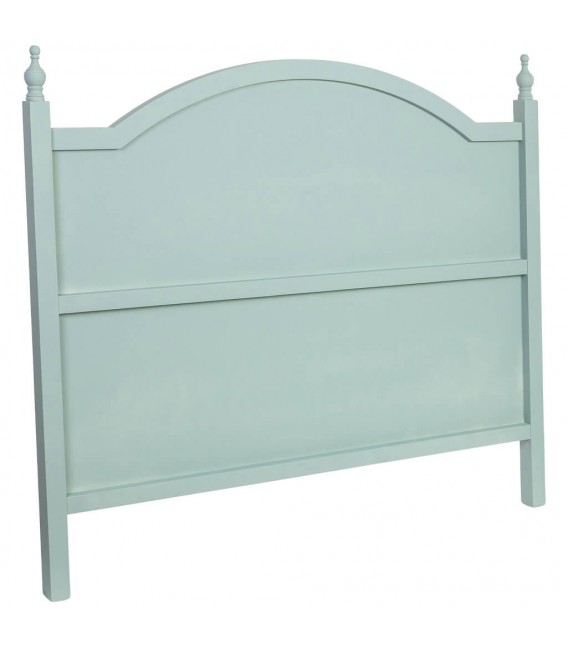 Cabecero clásico chic turquesa rozado negro de madera pino. 5