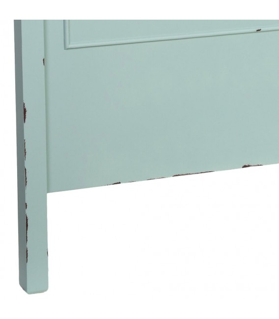 Cabecero clásico chic turquesa rozado negro de madera pino. 4